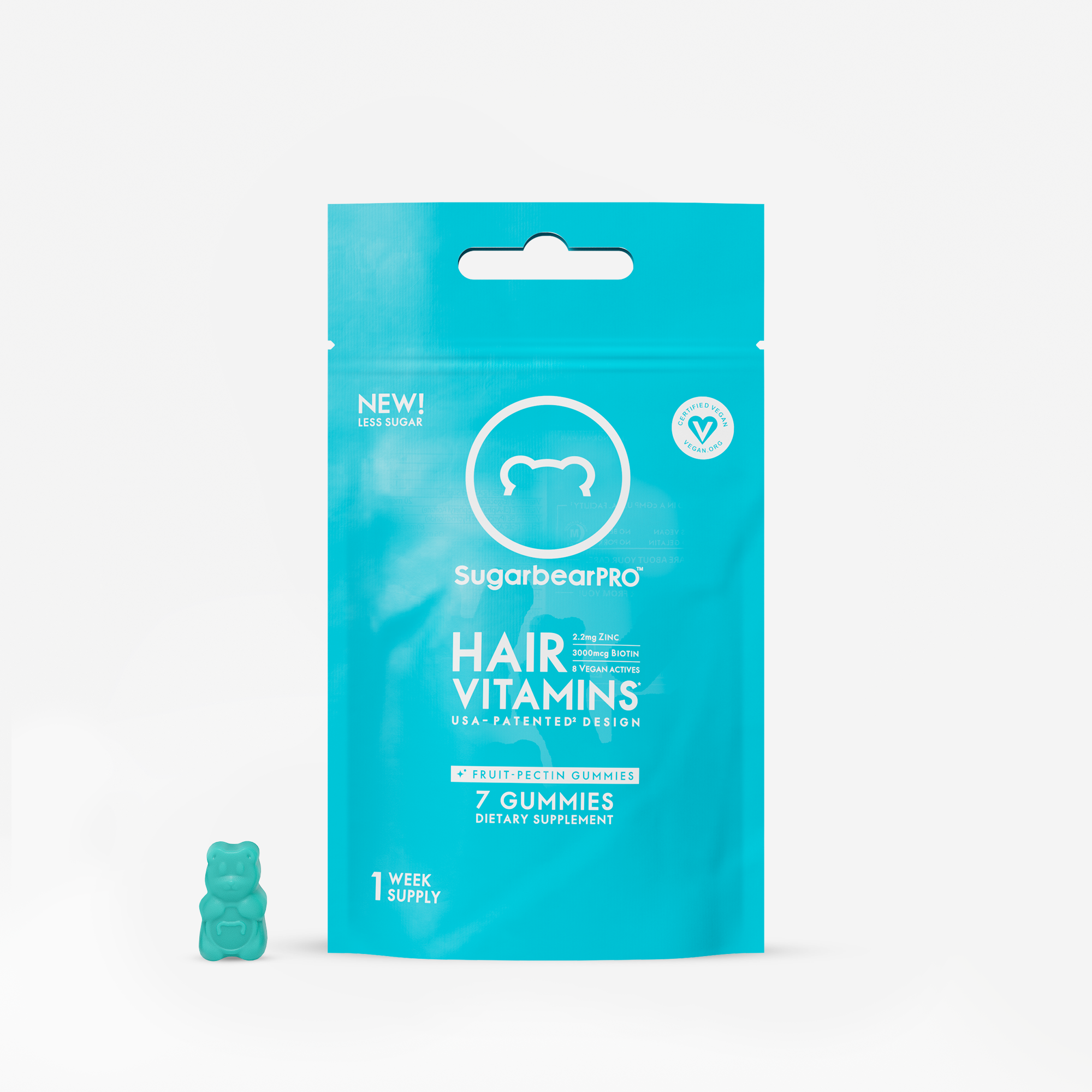 Sugarbear Pro Hair Vitamin Vegan Gummies - 1 Week Pack