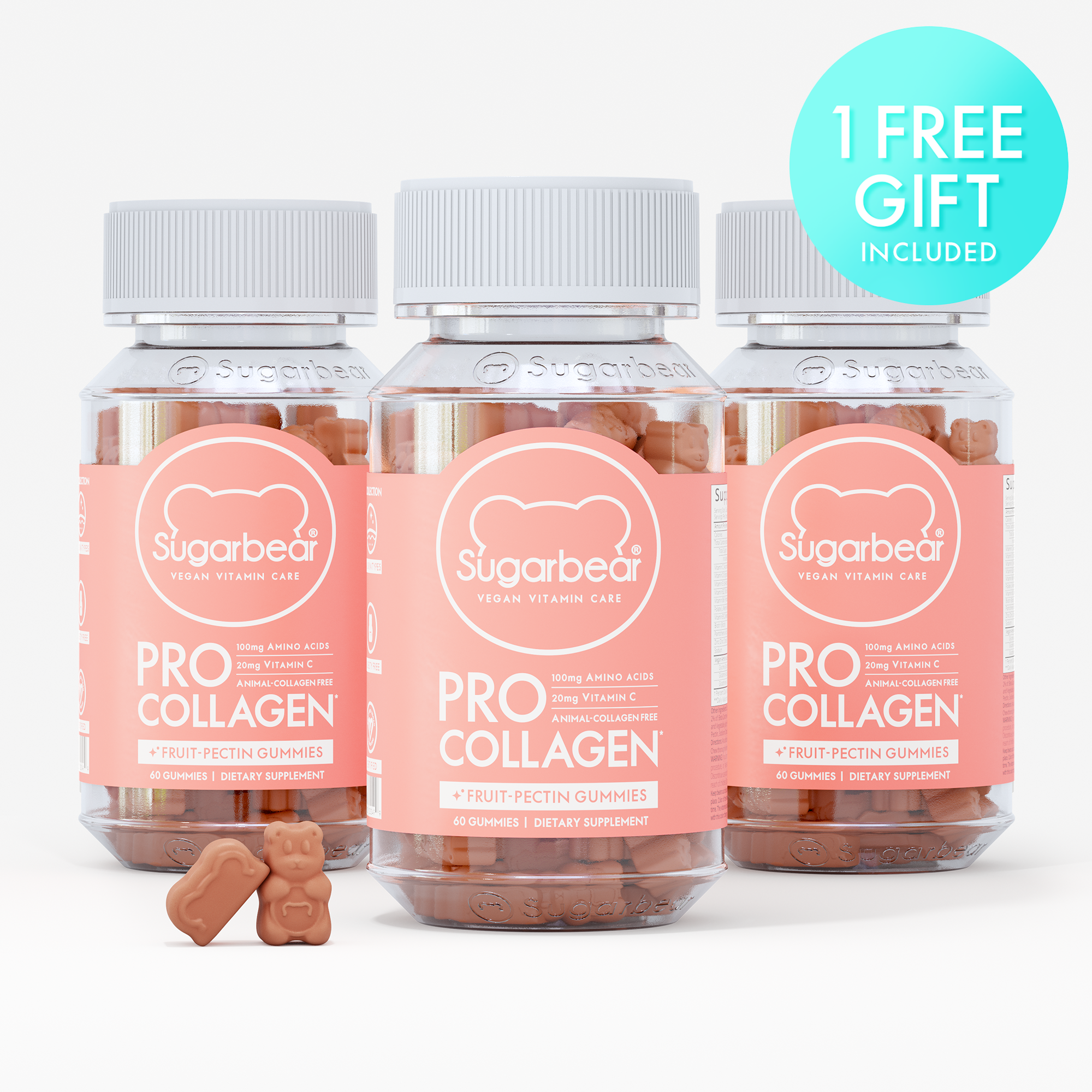 Sugarbear ProCollagen Vitamins - 3 Month Pack + Free Gift